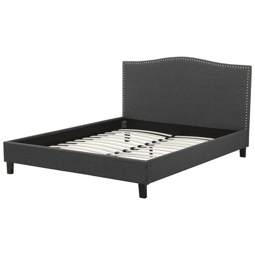 Cama Tecido MONTPELLIER 180 x 200 cm LED Branco