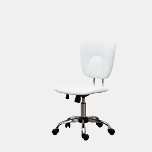 Vinsetto Cadeira de Escritório Cadeira de Escritório Giratória de Couro PU com Altura Ajustável e Função Basculante para Estúdio Dormitório Carga Máxima 120 kg 50x54x87,5-96,5 cm Branco