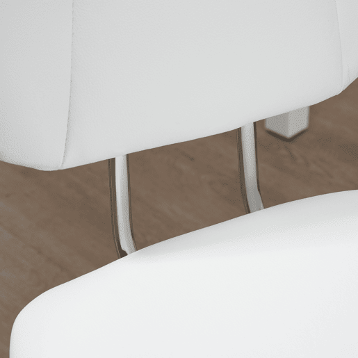 Vinsetto Cadeira de Escritório Cadeira de Escritório Giratória de Couro PU com Altura Ajustável e Função Basculante para Estúdio Dormitório Carga Máxima 120 kg 50x54x87,5-96,5 cm Branco