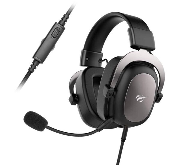 Cascos gaming estereo jack 3.5 4 pin para pc / ps4 h2002d gris