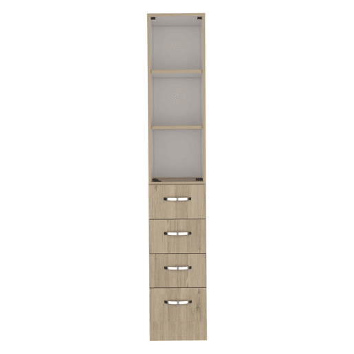 Armário de casa de banho Vanguard, com quatro gavetas 17.56CM P X 30.4CM C X 173.45CM L X 173.45CM A Rovere  Branco