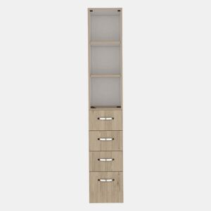 Armário de casa de banho Vanguard, com quatro gavetas 17.56CM P X 30.4CM C X 173.45CM L X 173.45CM A Rovere  Branco