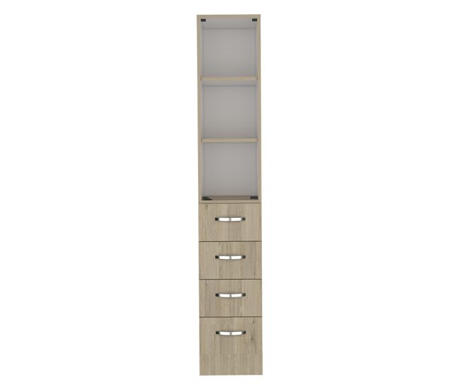 Columna de baño Vanguard de 173 cm, roble claro y blanco