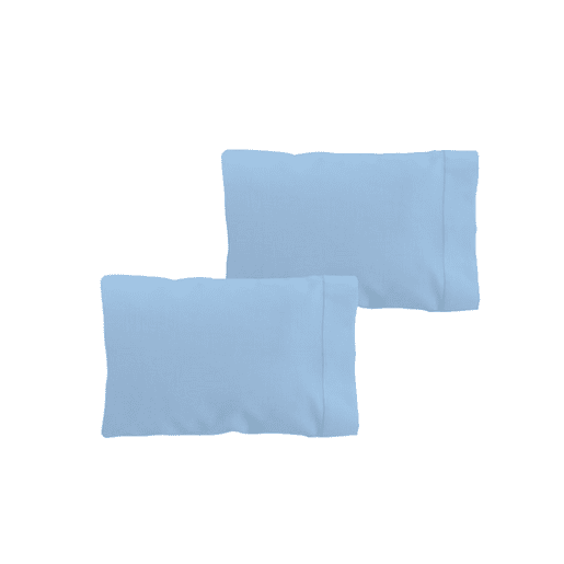 Conjunto de duas fronhas Donegal 75cm ou cama 150cm Celeste
