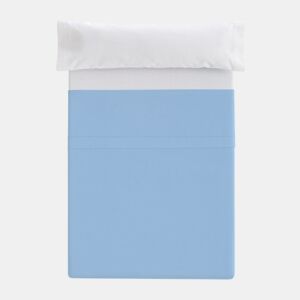 Lençol plano com elástico Cama Donegal 90cm Celeste
