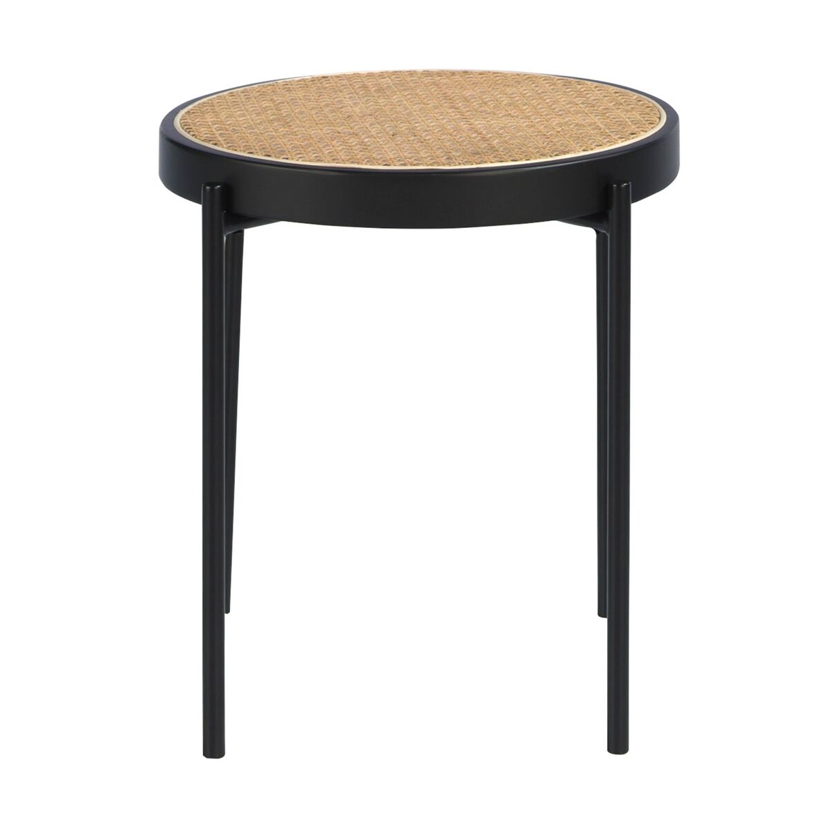 ANGEL CERDA Mesa rincón de madera y acero 52x52