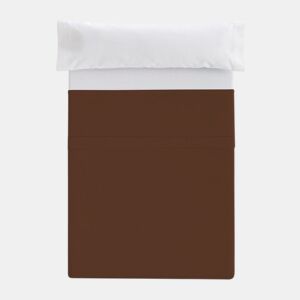 Lençol plano com elástico Cama Donegal 135cm Marrom