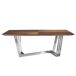 ANGEL CERDA Mesa comedor ovalada barril nogal y acero cromado 220x110 ANGEL CERDA Mesa comedor ovalada barril nogal y acero cromado 220x110 Nogal