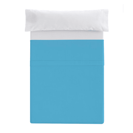 Lençol plano com elástico Cama Donegal 180cm Turquesa