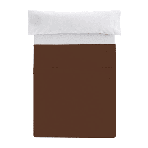 Lençol plano com elástico Cama Donegal 90cm Marrom
