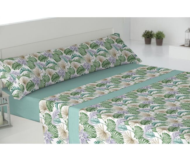 Juego de sábanas tres piezas chile cama 135cm aqua