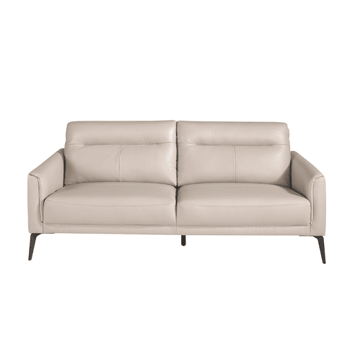 Sofá de 3 lugares estofado em pele cor Taupe