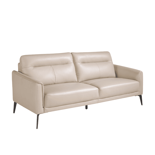 Sofá de 3 lugares estofado em pele cor Taupe