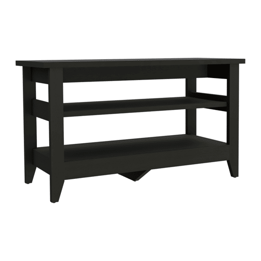 Banco de armazenamento Misuri, com prateleiras 43CM L X 17.7CM D X 25CM W X 25CM H Preto