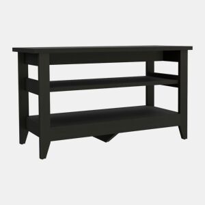 Banco de armazenamento Misuri, com prateleiras 43CM L X 17.7CM D X 25CM W X 25CM H Preto