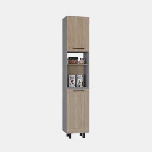 Despensa de cozinha alta Hasselt, com várias prateleiras 208,4 CM L X 13,75CM P X 15,75CM C Cinzento  Rovere