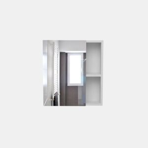 Móvel de parede para casa de banho Labelle, com espelho 160 cm L x 20,3 cm L x 62,4 cm P Branco