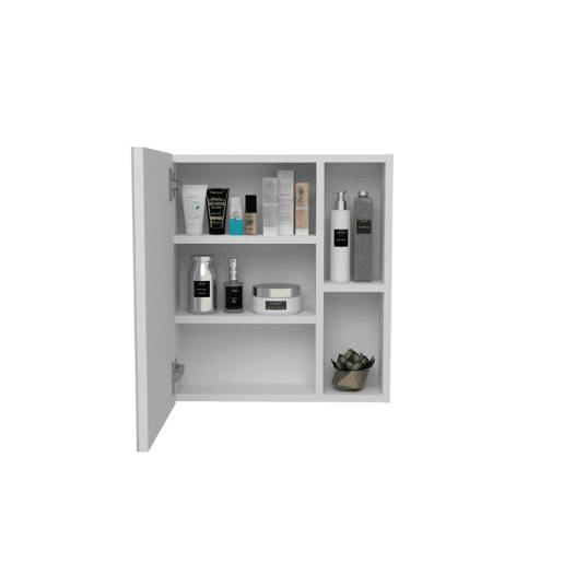 Móvel de parede para casa de banho Labelle, com espelho 160 cm L x 20,3 cm L x 62,4 cm P Branco