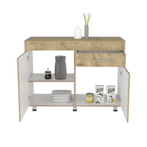 Móvel básico de cozinha Orion, com gaveta 89,5 cm L X 51,6 cm P X 120,3 cm C Branco  Macadâmia