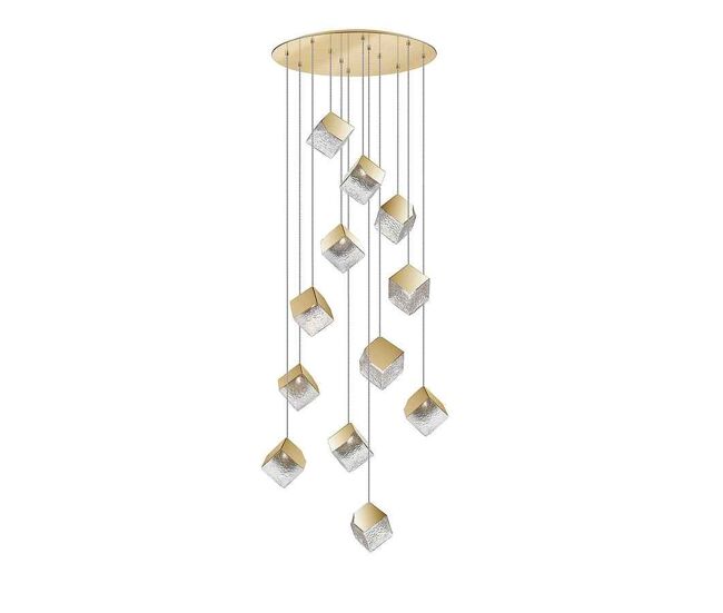 Lampara de techo metal color dorado serie priscila 90cm