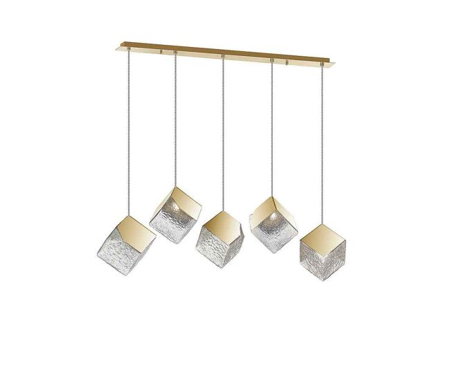 Lampara de techo metal color dorado serie priscila 116cm