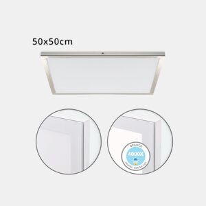 painel de led quadrado alumínio cor níquel série voltaire 50cm