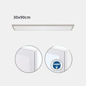 painel led rectangular alumínio cor níquel série voltaire 90cm