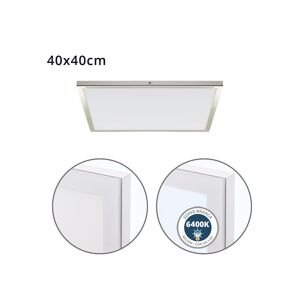 painel de led quadrado alumínio cor níquel série voltaire 40cm