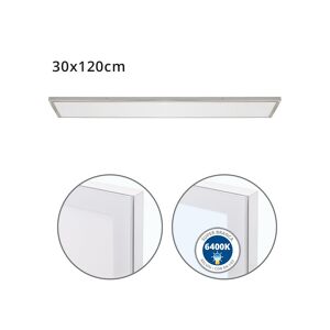 painel led rectangular alumínio cor níquel série voltaire 120cm