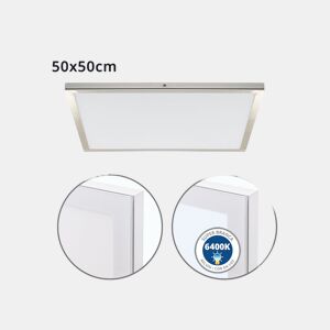 painel de led quadrado alumínio cor níquel série voltaire 50cm