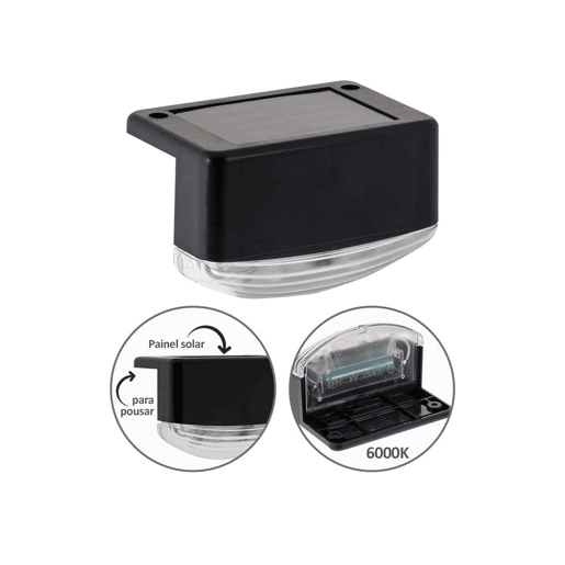 candeeiro de parede acrílico para exterior cor preta série tito 8,3cm