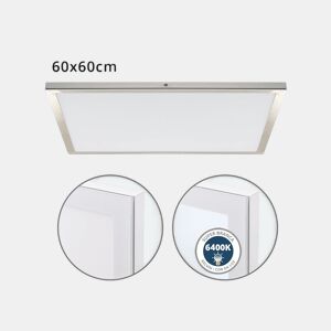 painel de led quadrado alumínio cor níquel série voltaire 60cm