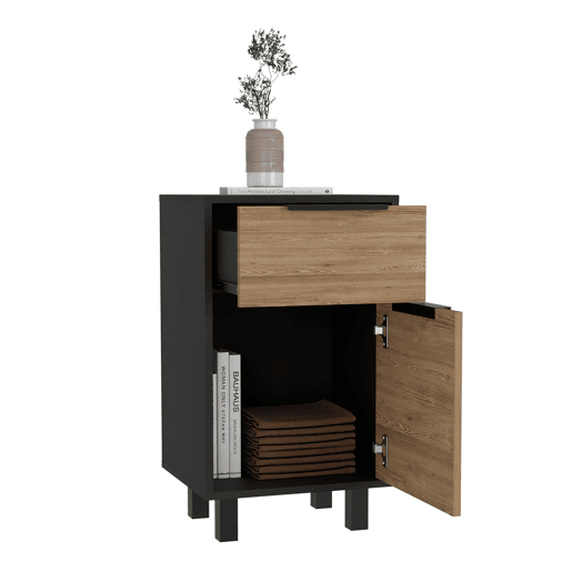 Mesa de cabeceira Kaia Z, com uma gaveta 41,2CM C X 36,3CM P X70CM A Wengue  Mel