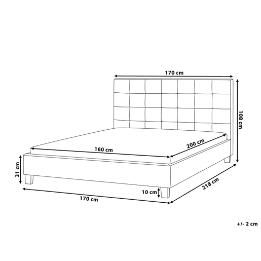 Cama de água Tecido LA ROCHELLE 160 x 200 cm Cinzento escuro