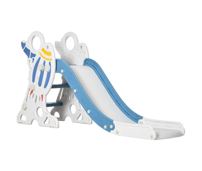 Aiyaplay tobogán infantil de 18-36 meses tobogán para niños 157 cm con 3 escaleras antideslizantes carga 30 kg para interior hogar azul y gris
