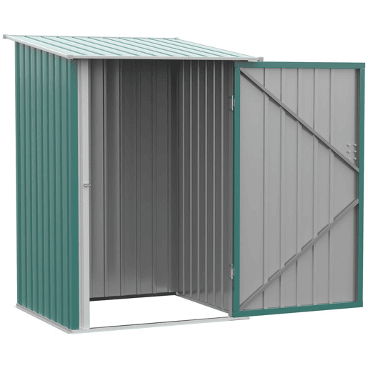 Outsunny Abrigo de Jardim 0,92 m² 100x103x160cm Abrigo Exterior de Aço Galvanizado com Porta Fechadura e Teto Inclinado para Armazenamento de Ferramentas Verde