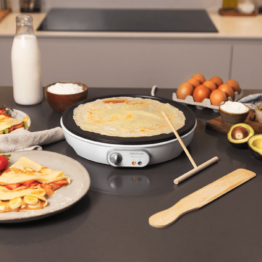 Cecotec Máquina para crepes de 1000 W com revestimento antiaderente e potência regulável.
