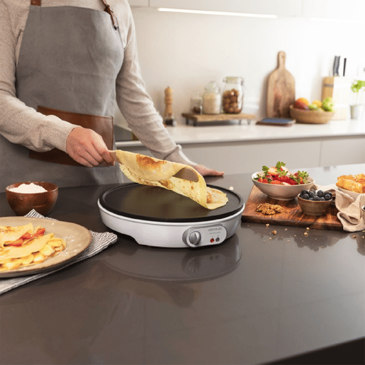 Cecotec Máquina para crepes de 1000 W com revestimento antiaderente e potência regulável.