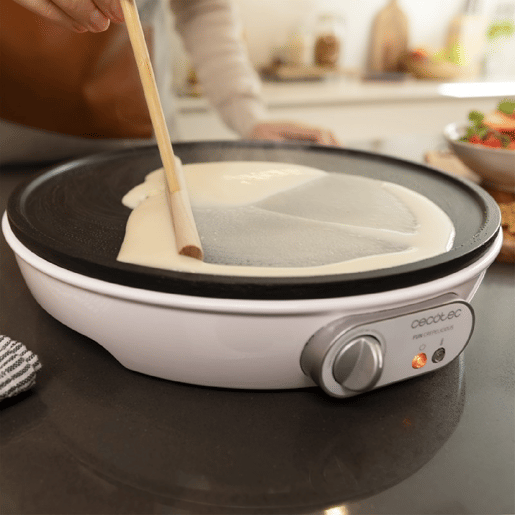 Cecotec Máquina para crepes de 1000 W com revestimento antiaderente e potência regulável.