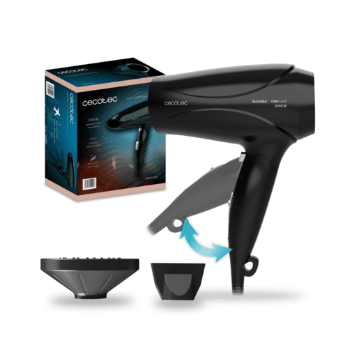 Cecotec Secador de cabelo de viagem de 2400 W de potência, com função ionizadora e grande caudal.