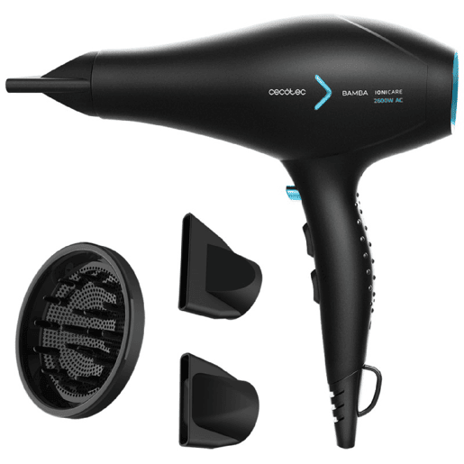 Cecotec Secador de cabelo AC de 2600 W de potência, com função ionizadora e grande caudal.