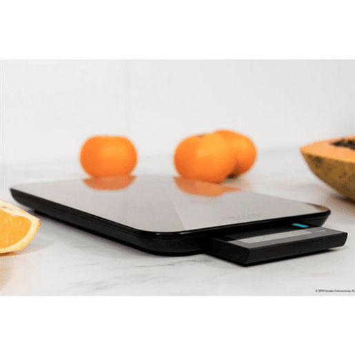 Cecotec Balança de cozinha digital de alta precisão, resistente à água. Com plataforma de aço inoxidável extra plana, ecrã LCD grande e extraível, com capacidade máxima de 10kg com precisão de 1g.
