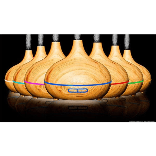 Cecotec Humidificador ultrassónico com difusor de aromas, deposito de até 300 ml e 7 cores LED.