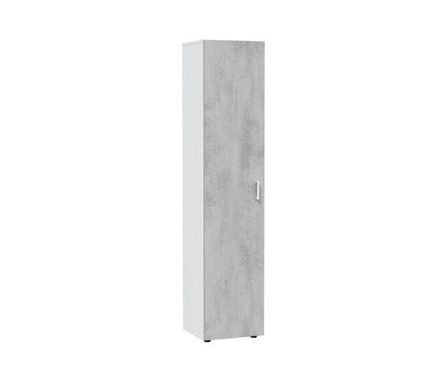 Armario multiusos 1 puerta blanco - cemento 41 x 182 x 37 cm