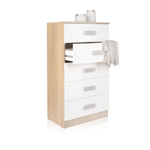 Cómoda Kamik Carvalho nórdico - Branco 60 x 108,5 x 38 cm
