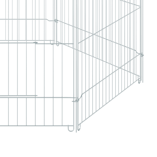 PawHut Parque para Animais de Estimação com 6 Painéis 59x60cm Dobrável Cerca para Animais de Estimação com Porta com Trava e Toldo Superior para Jardim Pátio Exterior Prata