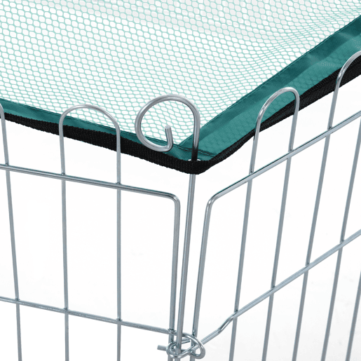 PawHut Parque para Animais de Estimação com 6 Painéis 59x60cm Dobrável Cerca para Animais de Estimação com Porta com Trava e Toldo Superior para Jardim Pátio Exterior Prata