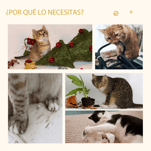 PawHut Árvore para Gatos de 2 Níveis com Caverna Superior Postes Arranhadores de Sisal Natural Almofadas Laváveis e Bola de Brinquedo 35x35x81cm Carvalho