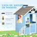 Casita Infantil Exterior Madera de Abeto Outsunny Casita Infantil Exterior Madera de Abeto Outsunny Azul