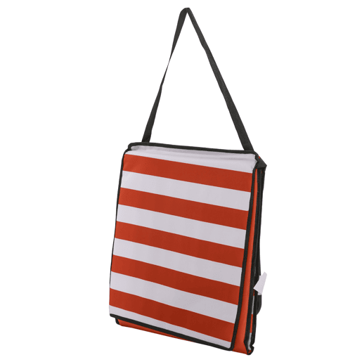 Outsunny Conjunto de 2 Esteiras de Praia Dobráveis Acolchoadas em Tecido Oxford PVC 600D com Encosto Reclinável e Alça de Transporte para Jardim 142x51x40 cm Vermelho e Branco